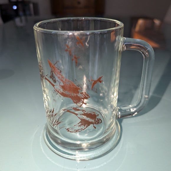 Vintage 1982 Avon Flying Canadian Geese Beer Mug Glass - Picture 2 of 4